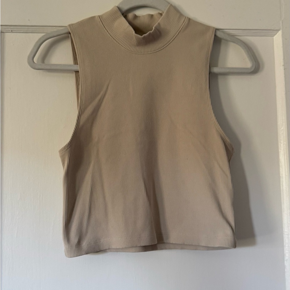 Abercrombie & Fitch Beige Ribbed Tank Top
